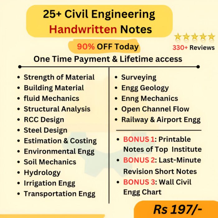 Get All Civil Engineering subject's Handwritten Notes, Short Notes and Printable Notes! Get All Civil Engineering subject's Handwritten Notes, Short Notes and Printable Notes!