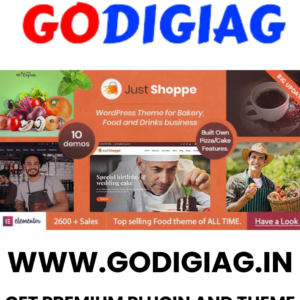 Justshoppe Theme GPL v13.0 – Elementor Cake Bakery WordPress Websites